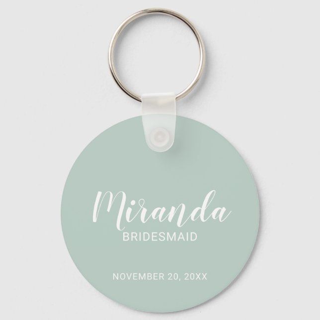 Modern Script Personlig Bridesmaid Nyckelring (Framsida)