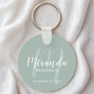 Modern Script Personlig Bridesmaid Nyckelring