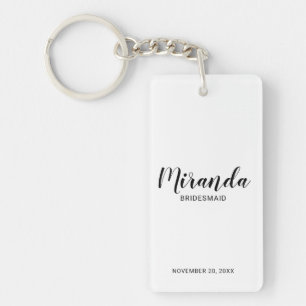Modern Script Personlig Bridesmaid Nyckelring