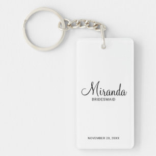 Modern Script Personlig Bridesmaid Nyckelring