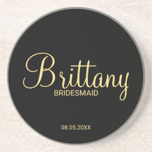 Modern Script Personlig Bridesmaid Underlägg