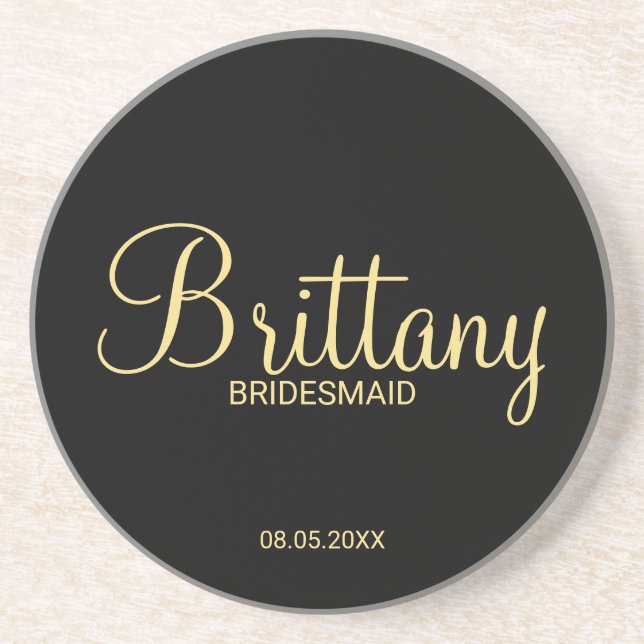 Modern Script Personlig Bridesmaid Underlägg (Framsidan)