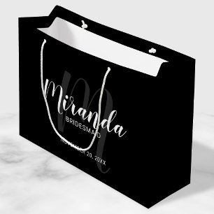 Modern Script Personlig Bridesmaids Black