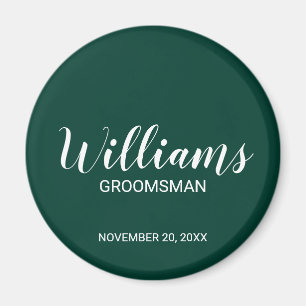 Modern Script Personlig Groomsmans Namn Magnet