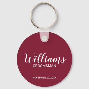 Modern Script Personlig Groomsmans Namn Nyckelring