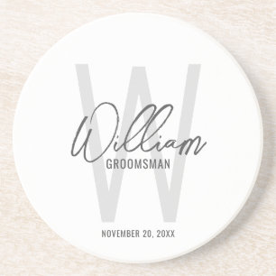 Modern Script Personlig Groomsmans Namn Underlägg
