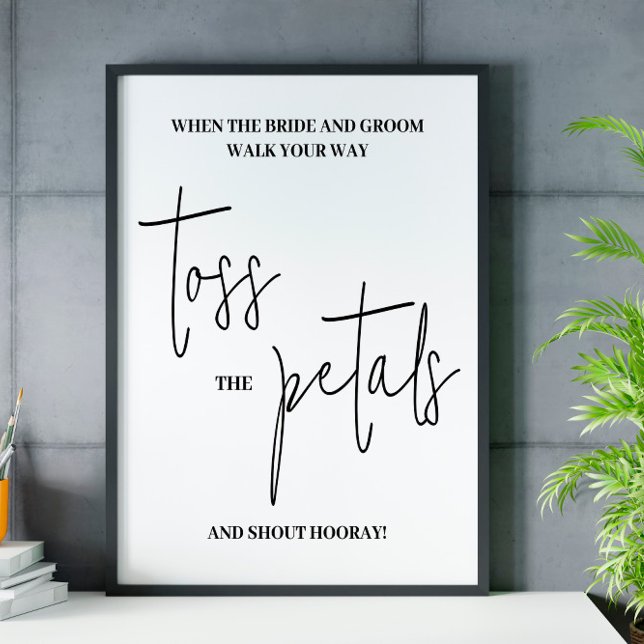 Modern Script Petals bröllop-tecken poster (Skapare uppladdad)