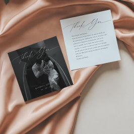 Modern Script Photo Elegant bröllop Christian Tack Kort