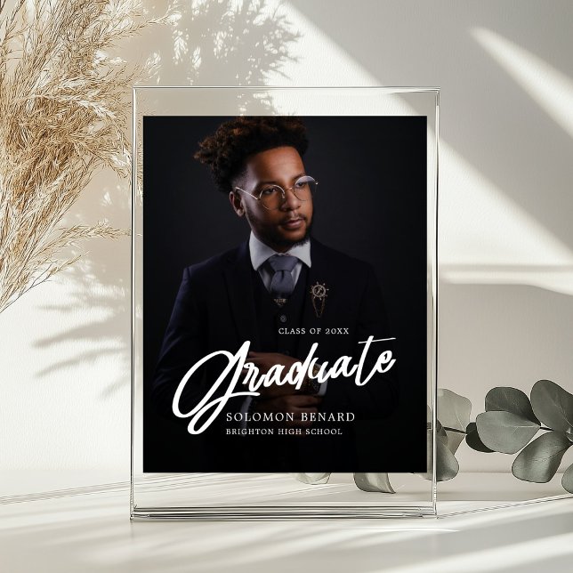 Modern Script Photo  Graduate Welcome sign Poster (Skapare uppladdad)