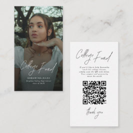 Modern Script Photo Graduation College Fund Tilläggskort