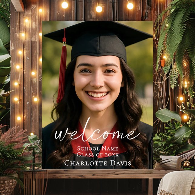 Modern script photo Graduation Party welcome Poster (Skapare uppladdad)