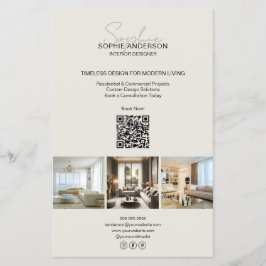 Modern Script Photo QR Professionell Företag Flygblad