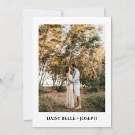 Modern Script Photo Wedding Save The Date Inbjudningar