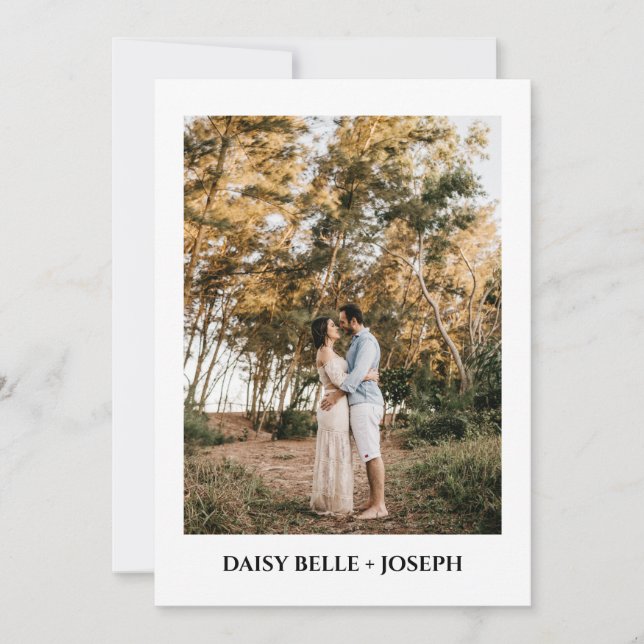 Modern Script Photo Wedding Save The Date Inbjudningar (Framsida)