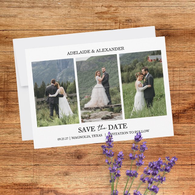 Modern Script Photo Wedding Save The Date Inbjudningar (Skapare uppladdad)