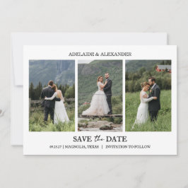 Modern Script Photo Wedding Save The Date Inbjudningar