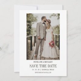 Modern Script Photo Wedding Save The Date Inbjudningar