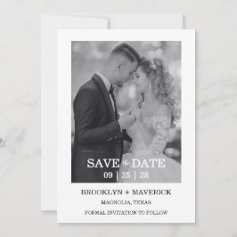 Modern Script Photo Wedding Save The Date Inbjudningar