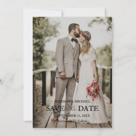 Modern Script Photo Wedding Save The Date Inbjudningar
