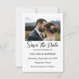 Modern Script Photo Wedding Save The Date Spara Datumet