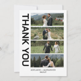 Modern Script Photo Wedding Tack Kort