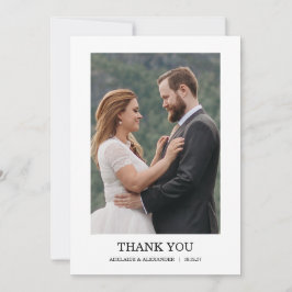 Modern Script Photo Wedding Tack Kort