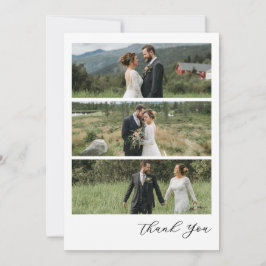 Modern Script Photo Wedding Tack Kort