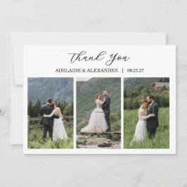 Modern Script Photo Wedding Tack Kort