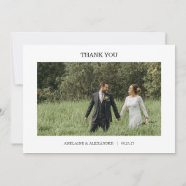 Modern Script Photo Wedding Tack Kort