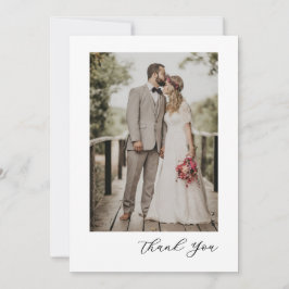 Modern Script Photo Wedding Tack Kort