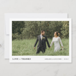 Modern Script Photo Wedding Tack Kort