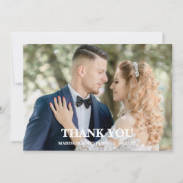 Modern Script Photo Wedding Tack Kort