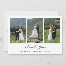Modern Script Photo Wedding Tack Kort