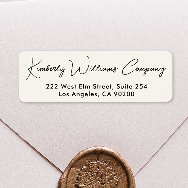 Modern Script Professional Affärsreturadress Returadress Etikett (Modern Script Professional Business Return Address Label)