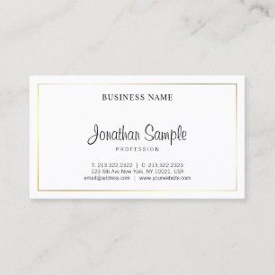 Modern Script Professionell Elegant Plain Guld Lux Visitkort