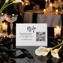 Modern Script QR-kod Bröllopswebbplats RSVP OSA Kort