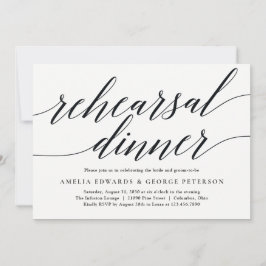Modern Script Repetitionsmiddagsinbjudan Inbjudningar