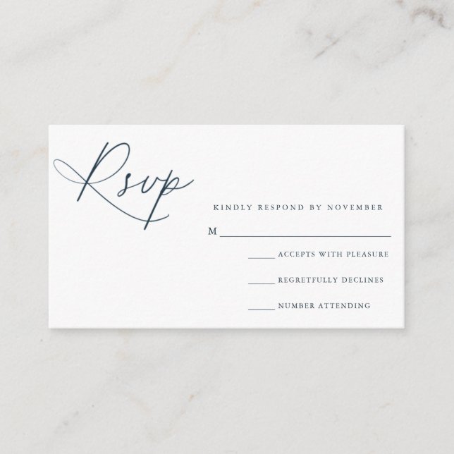 Modern Script RSVP-kort Tilläggskort (Framsida)