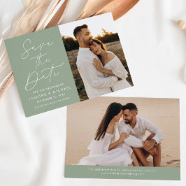 Modern Script Sage Green 2 Foto Spara Datumet
