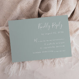 Modern Script Sea Glass Bröllop OSA Kort