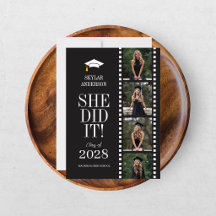 Modern Script Senior Foto Examen Svart Reel