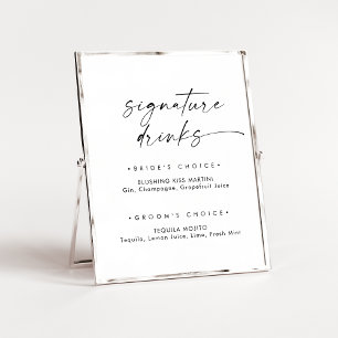 Modern Script Signature Drinks Sign Poster