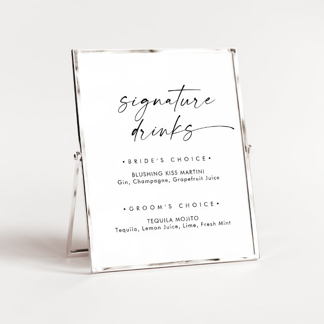 Modern Script Signature Drinks Sign Poster (Skapare uppladdad)