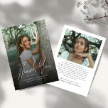 Modern Script Simple Photo Graduation  Tack Kort<br><div class="desc">Share your heartfelt appreciation with this Modern Script Simple Photo High School College University Graduation Thank You Card. Designed with elegant flowing script and clean modern typography, this minimalist graduation thank you card beautifully highlights your favorite senior photo while expressing gratitude to friends and family. Perfect for Class of 2026...</div>