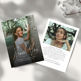 Modern Script Simple Photo Graduation  Tack Kort