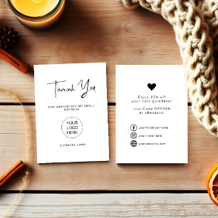 Modern Script Small Business - tackkort Visitkort