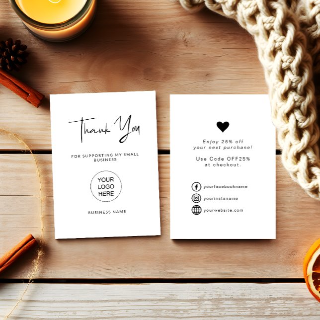 Modern Script Small Business - tackkort Visitkort (Skapare uppladdad)