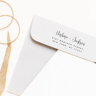 Modern Script Snyggt Bröllop Returadress Självfärgande Stämpel