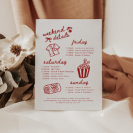 Modern Script Spa Sällskapshelg Itinerary Tilläggskort