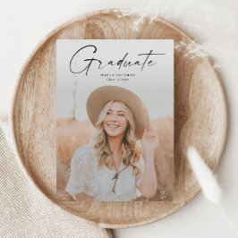 Modern Script Student Photo Studenten Magnetisk Inbjudningskort